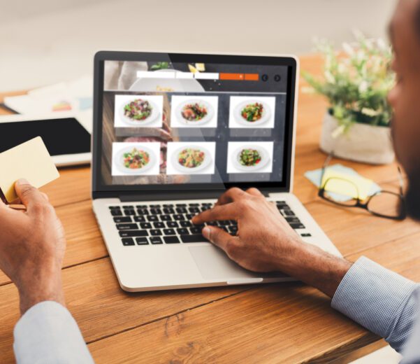 Customer orders food through a subscription service, processed using DBPay.